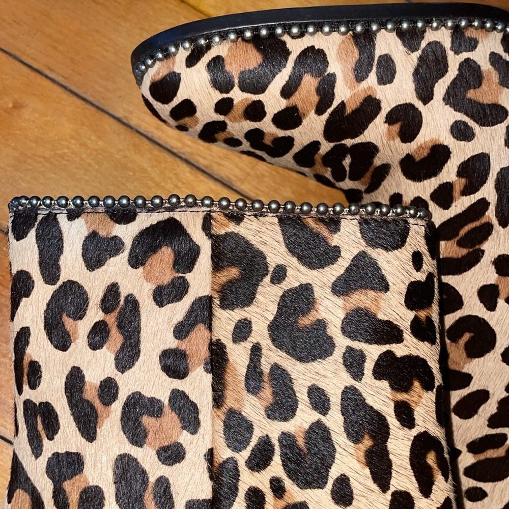 🔥NWOB🔥Coach Women’s Drea mohair leopard Print Beaded Ankle Boots Sz. 7 - Picture 13 of 15